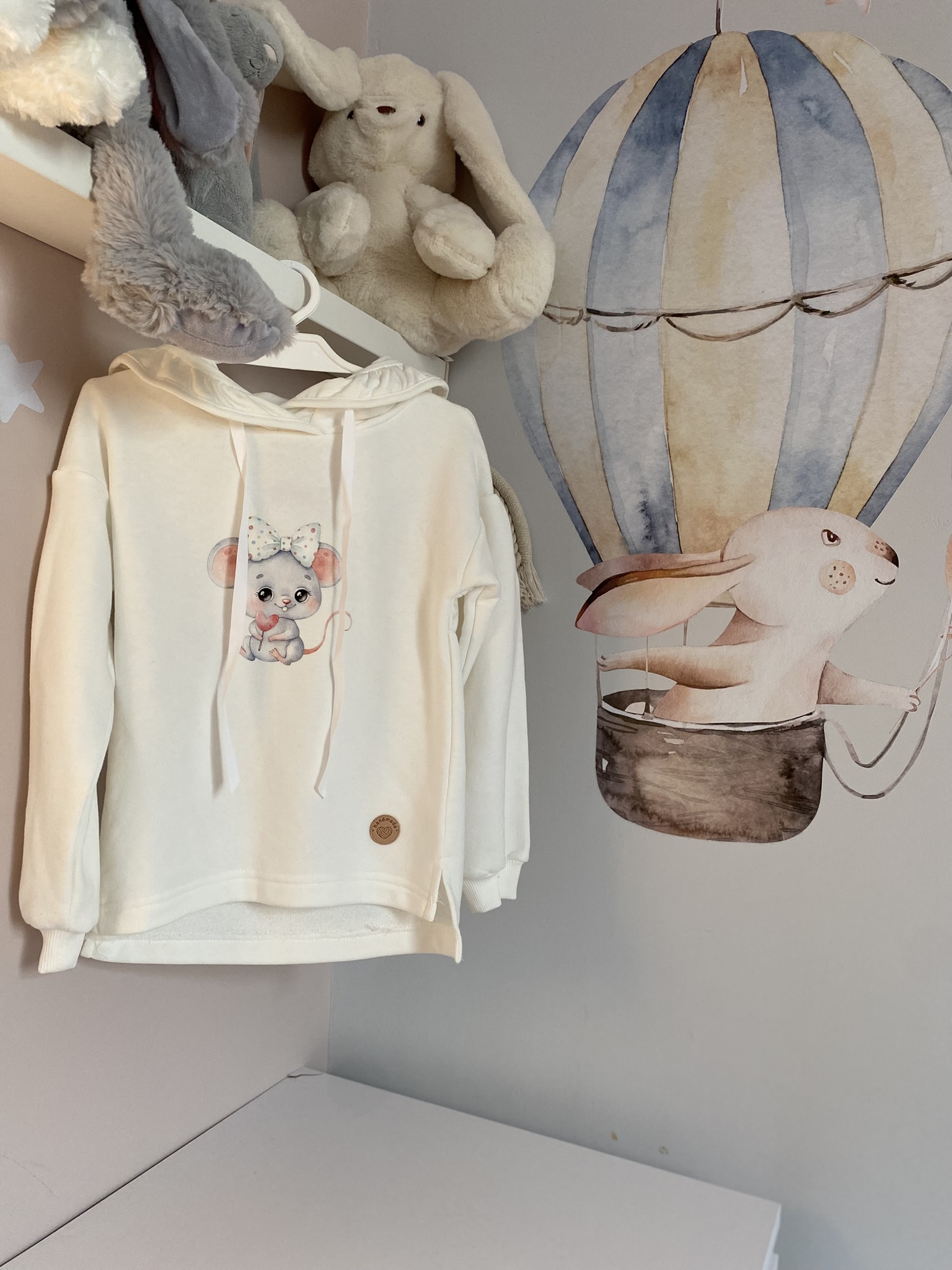 Bluza z kapturem dla dziewczynki - Myszka